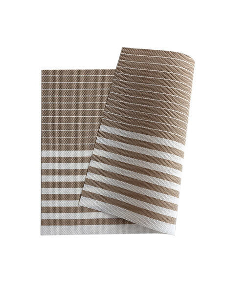 INDIVIDUAL PVC RAYAS 45x30CM BEIGE/BLANCO INDIVIDUAL PVC RAYAS 45x30CM BEIGE/BLANCO