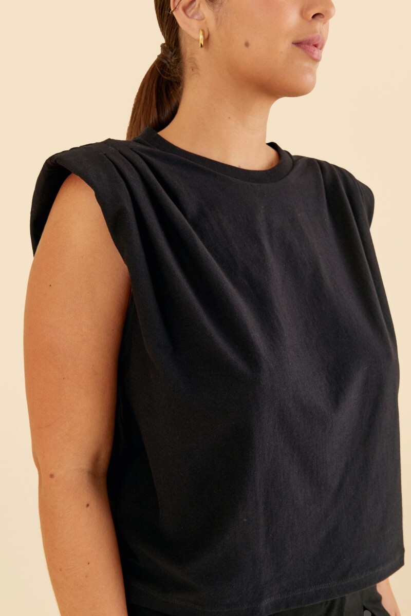 CAMISETA HOMBRERAS Negro