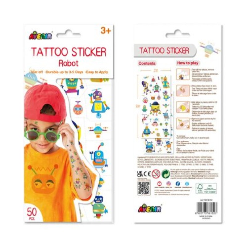 Tattoo stickers lavables Robot Tattoo Stickers Lavables Robot
