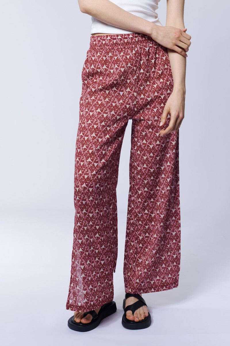 Pantalón Estampa Étnica Rosa