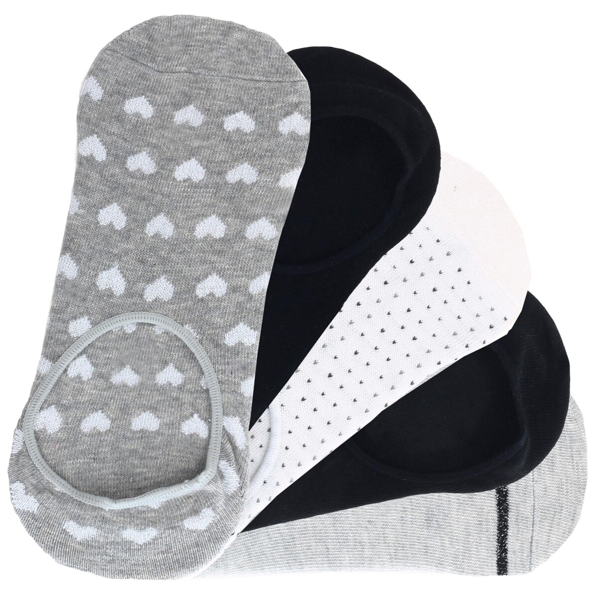 Medias de Mujer Miss Carol Media BASIC pack x5 - Negro - Blanco - Gris Melange 