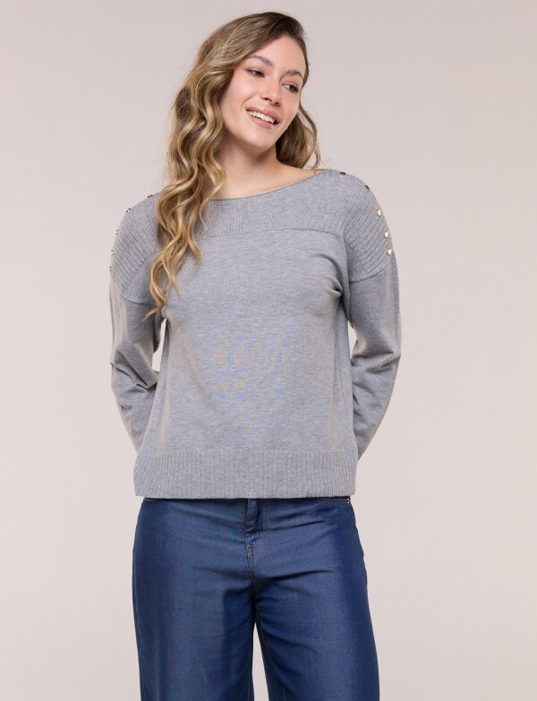 Buzo Tejido Con Tachas GRIS