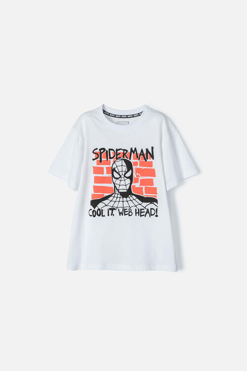 Camiseta junior niño Spiderman BLANCO