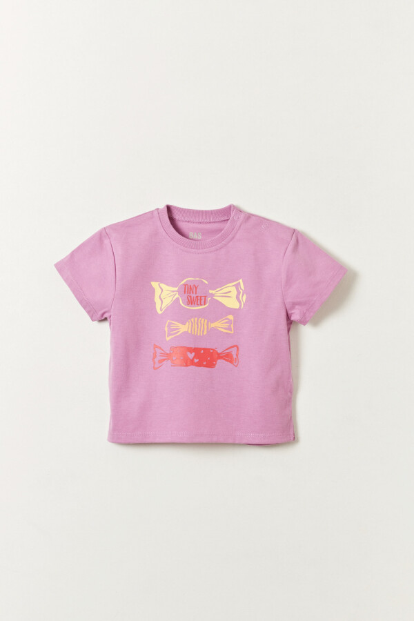 Remera estampada Caramelos Violeta