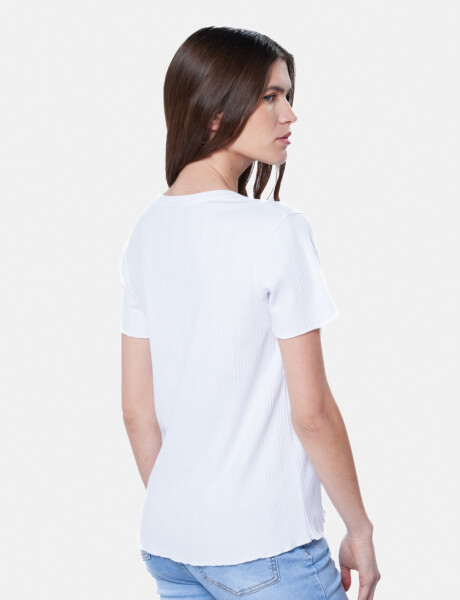 REMERA RIB CON BOTONES Blanco