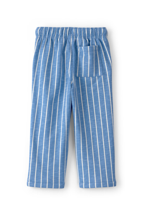 Pantalón de algodón, diseño a rayas azules y blancas Sin color