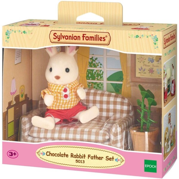 Sylvanian Families Set Papá Conejo Chocolate + Sofá Juguete Sylvanian Families Set Papá Conejo Chocolate + Sofá Juguete