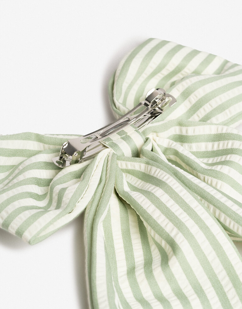 Hebillas Francesas Moño Hebilla Francesa Con Moño Rayado - Estampado Rayas