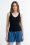 Top tejido punto rib tirantes finos NEGRO