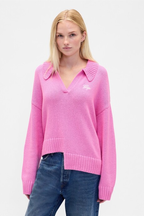 Buzo Polo Logo Gap Mujer Pretty Pink