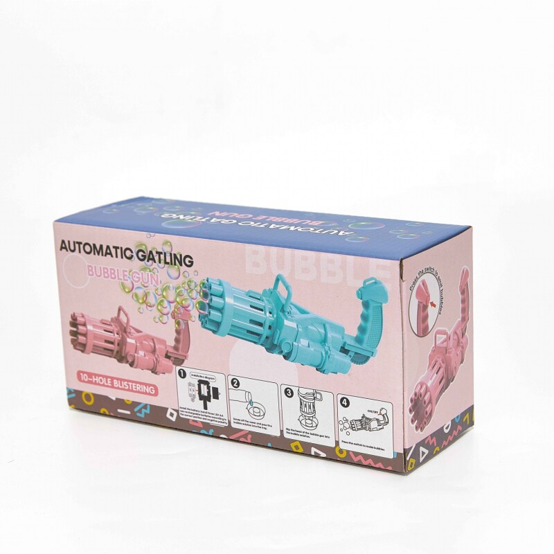 PISTOLA DE BURBUJAS TIPO GATLING AUTOMÁTICA PISTOLA DE BURBUJAS TIPO GATLING AUTOMÁTICA