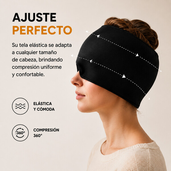 Tratamiento Gorra Dolor De Cabeza Migraña Silicona Cuello Variante Color Negro