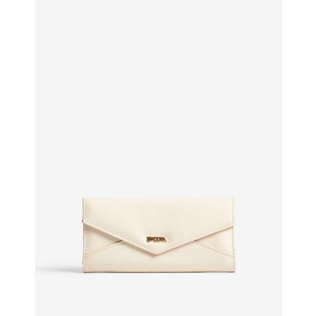 Billetera Fichero Con Solapa Blanco Crudo