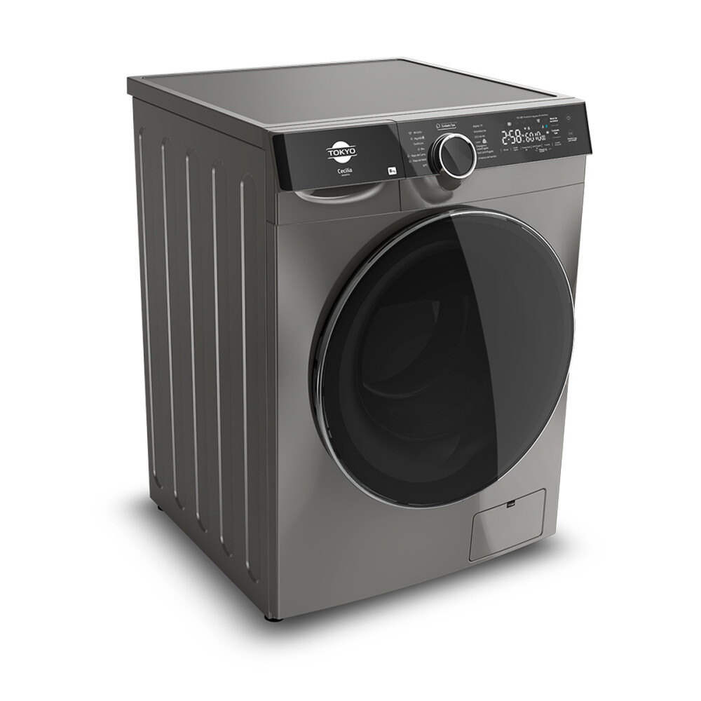 LAVARROPAS TOKYO CECILIA 8KG GRIS TOUCH INVERTER C/F 1400RPM Unica