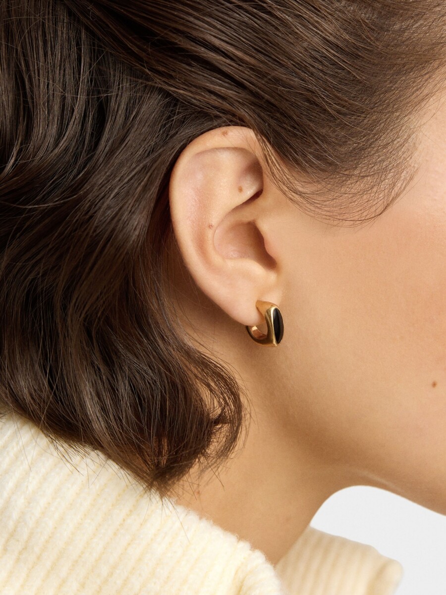 Aros Abiertos Con Esmalte negro