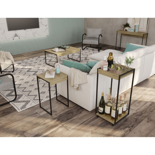 Mesa Lateral Lumber Metal Madera Living Mlt1481ma MESA LATERAL LUMBER