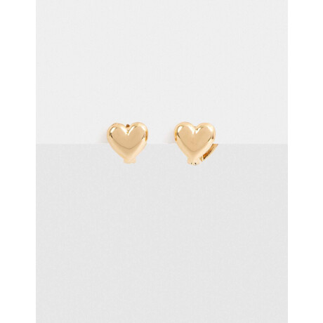 Aros Doble Corazón Dorado