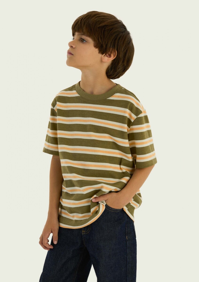 CAMISETA BÁSICA A RAYAS - MULTICOLOR 