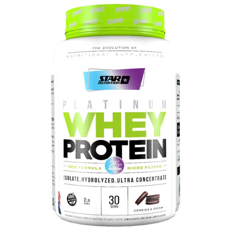 Kit Star Nutrition Whey Protein Isolate 908g Proteína Cookiesycream