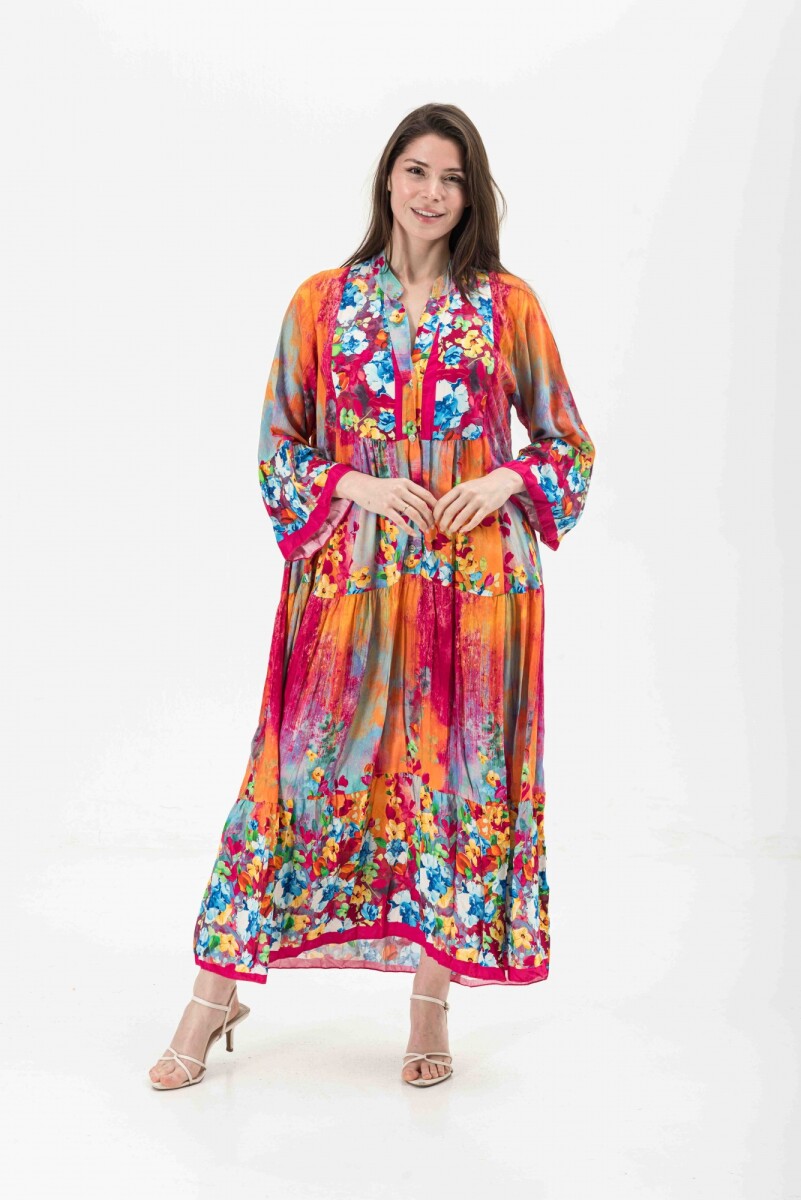 VESTIDO NITTA - ESTAMPADO NARANJA 