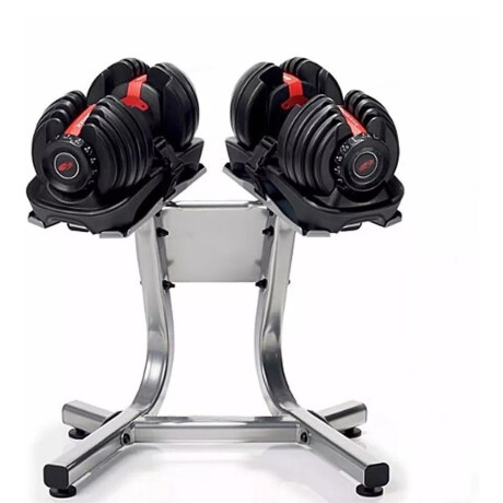 Set 2 Mancuernas Automáticas C/ 48kg Discos + Soporte Set 2 Mancuernas Automáticas C/ 48kg Discos + Soporte