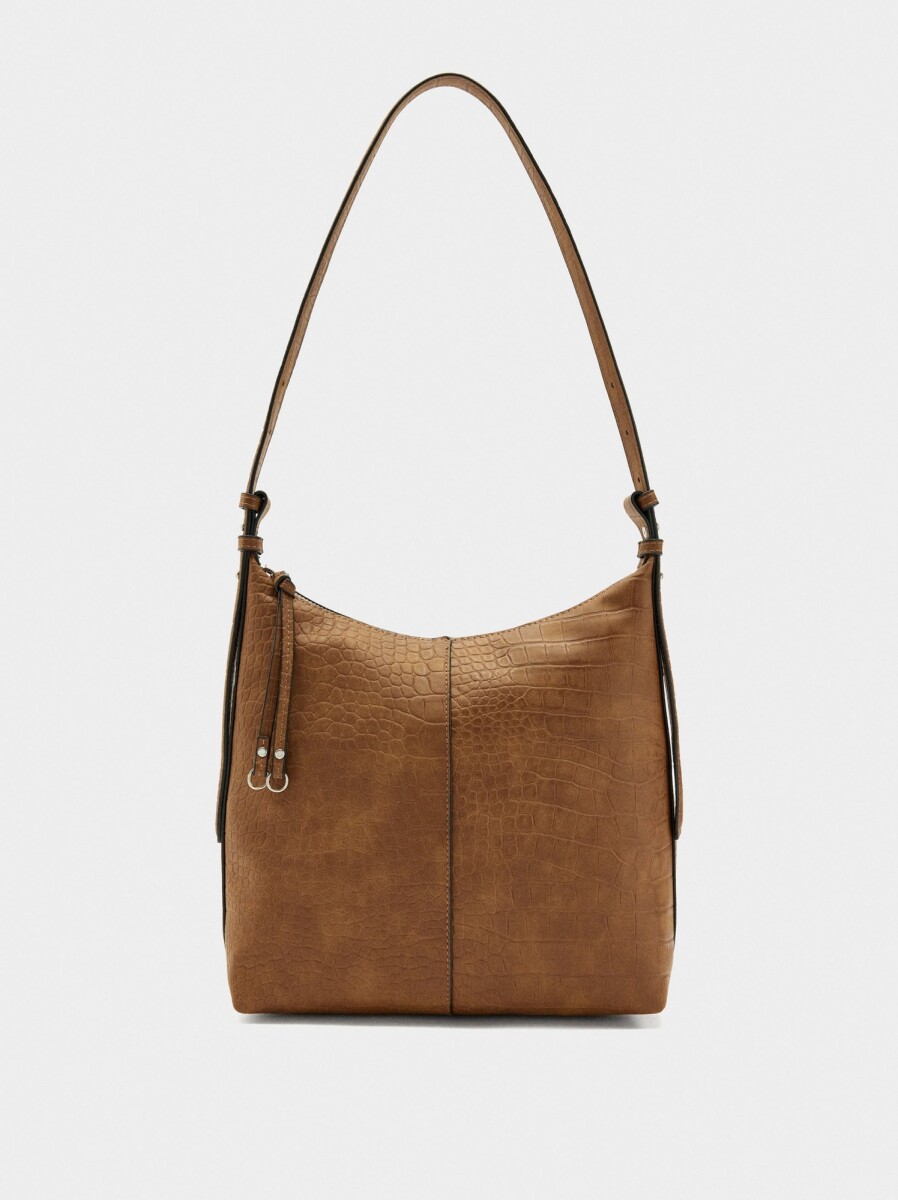 Bolso De Hombro Con Grabado Animal - camel 