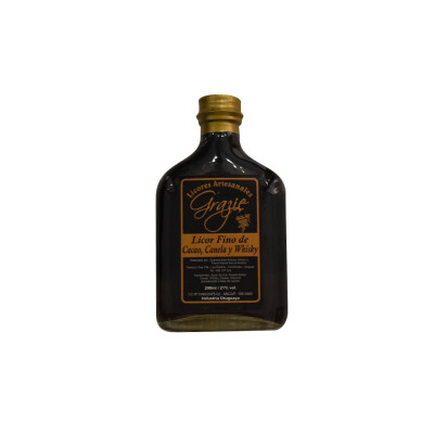 Licor de cacao, canela y whisky 200ml Grazie Licor De Cacao Grazie Pet 200m
