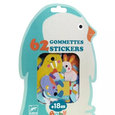 Set de 62 stickers para bebés +18m Ice Field Animals