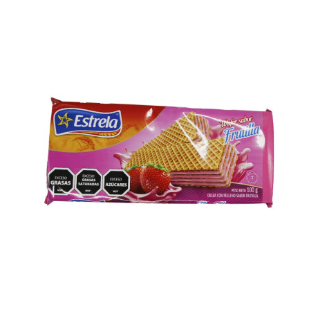 Waffle ESTRELA 100grs unidad Frutilla