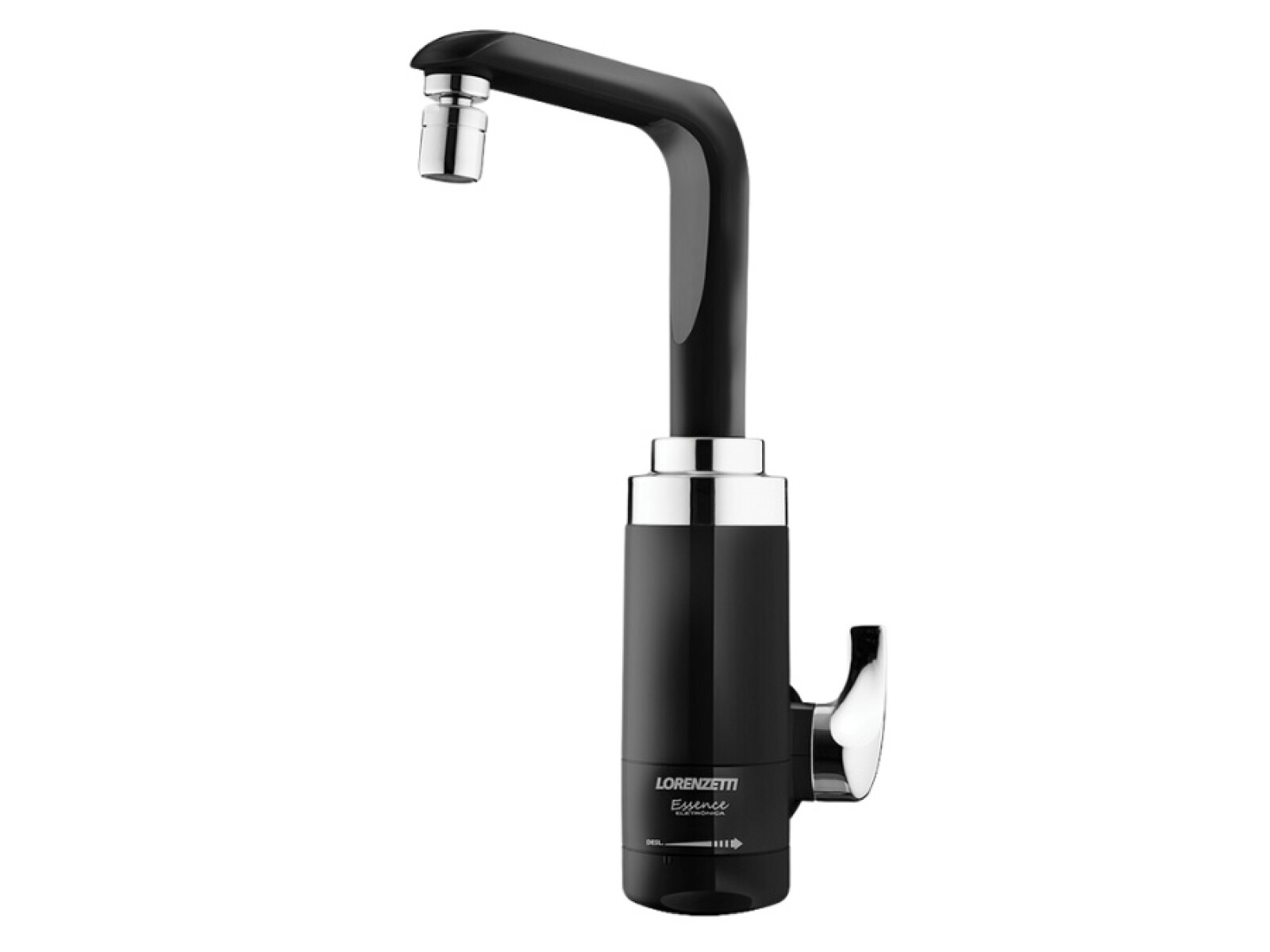 GRIFO ELECTRONICO ESSENCE NEGRO CROMO DE PARED 220V 5500W 