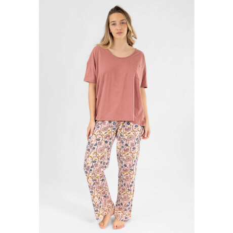 Pijama faustina pantalon Rosa antique