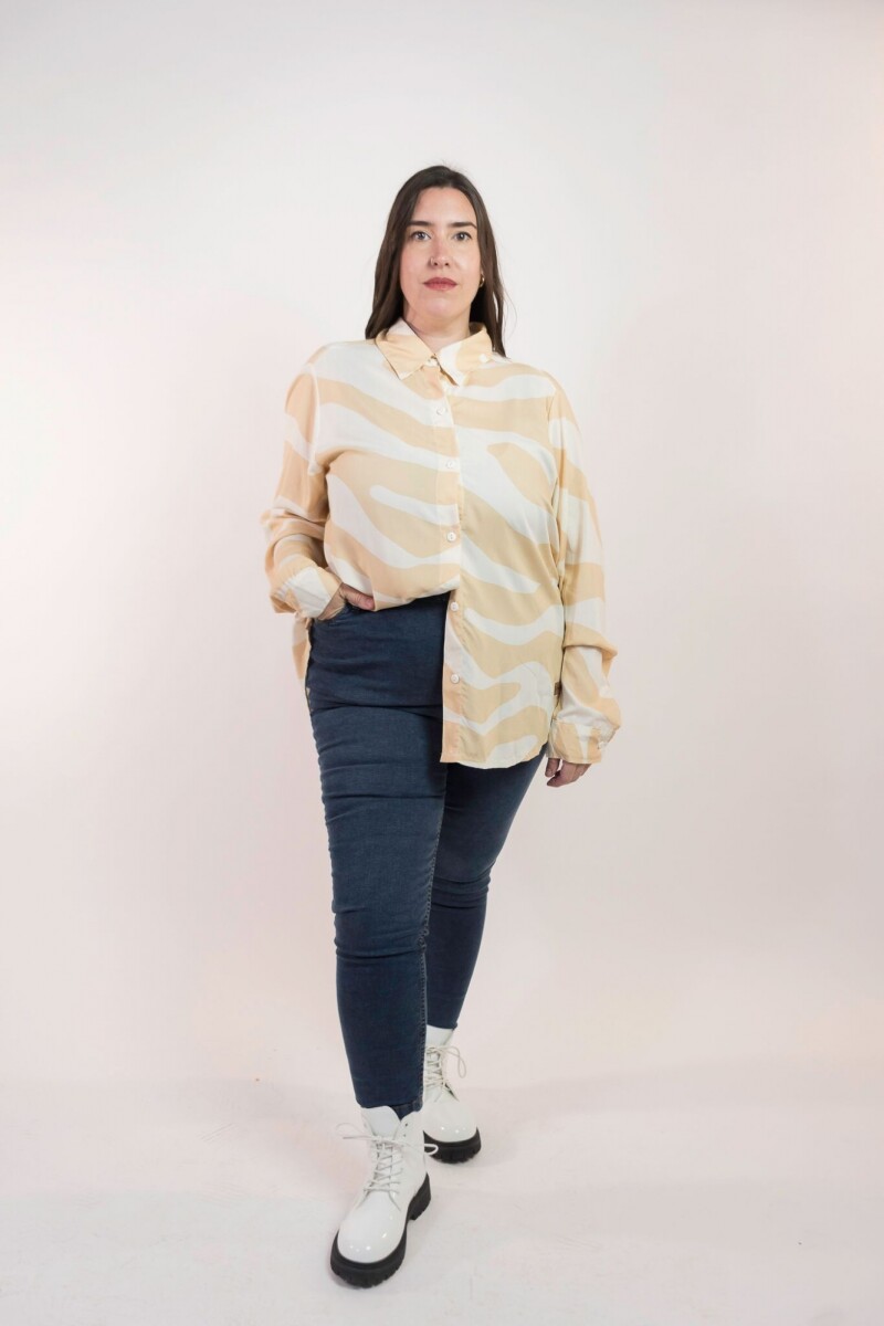 Camisa Sabana - Beige y blanca 