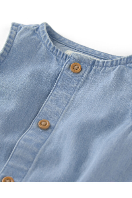 Monito corto de chambray de algodón orgánico Sin color