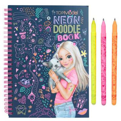 Doodle Book neón con set de bolígrafos neón Top Model Doodle Book neón con set de bolígrafos neón Top Model