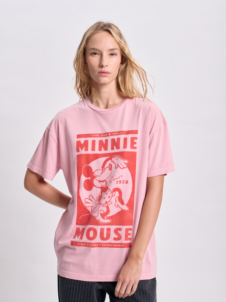 Remera oversize estampa Minnie Rosa