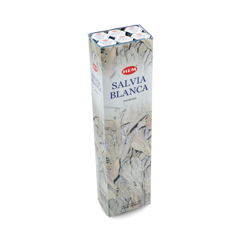 INCIENSO HEM HEXAGONAL LARGA CAJA X6 Salvia Blanca