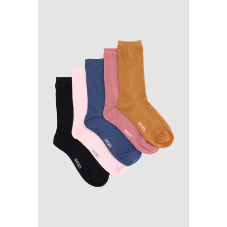 Packs de cinco medias lisas. de algodón. en varios colores s Variante 36