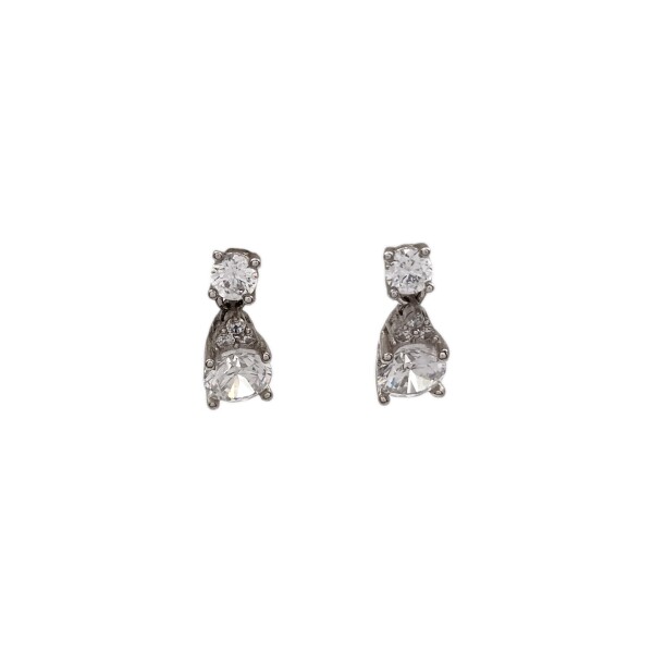 Caravanas colgante Lágrima-Plata 925-Piedra Zirconia-CA3141 Conpiedra