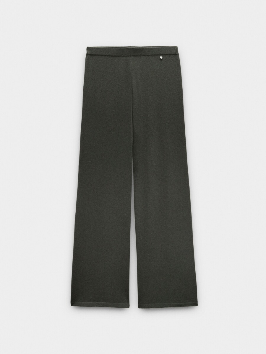 Pantalón De Punto Con Mezcla De Lana caqui