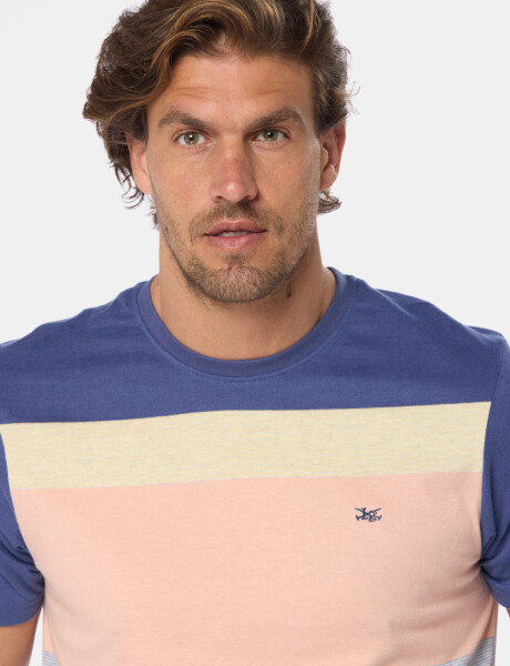 REMERA RAYADA Coral