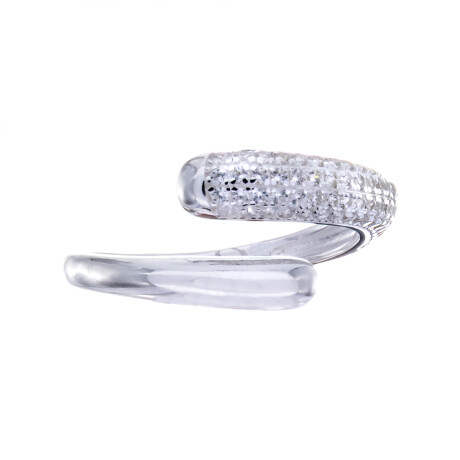 Anillo de plata 925 con circonias, CRUZADO. Anillo de plata 925 con circonias, CRUZADO.