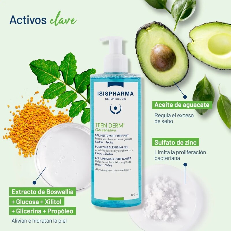 Isispharma Gel Limpiador Teen Derm Sensitive 250 Ml. Isispharma Gel Limpiador Teen Derm Sensitive 250 Ml.
