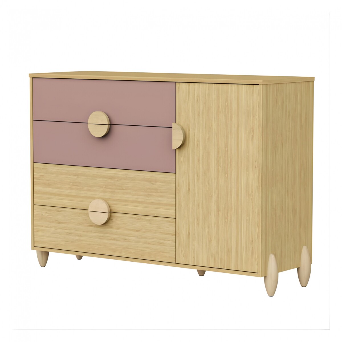 Cómoda Zapatera 4 Cajones 1 Puerta - Gracia - Rosa 