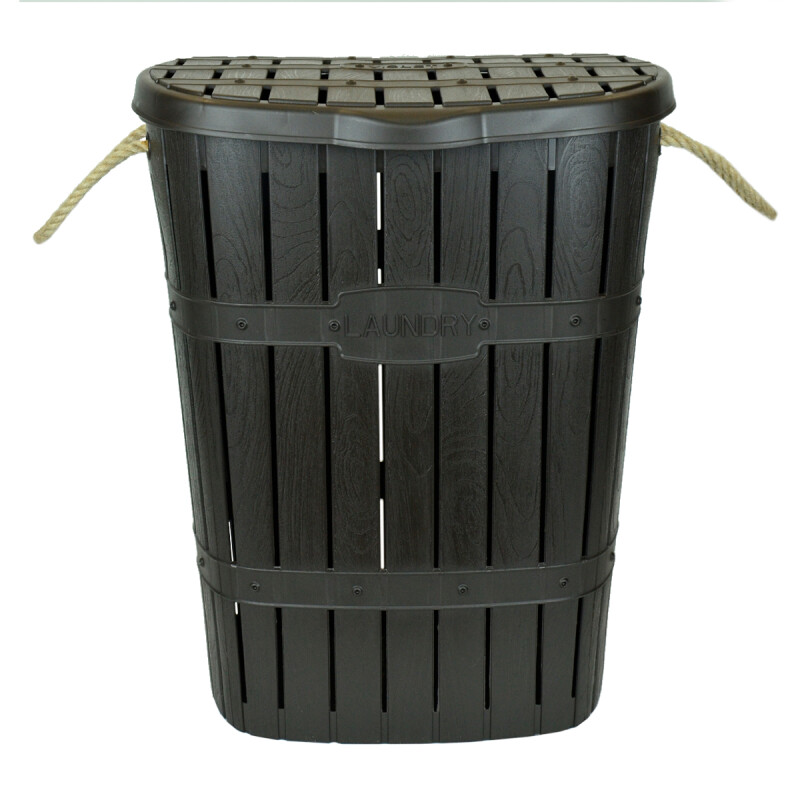 Cesto para ropa con asas de cuerda baño MARRON