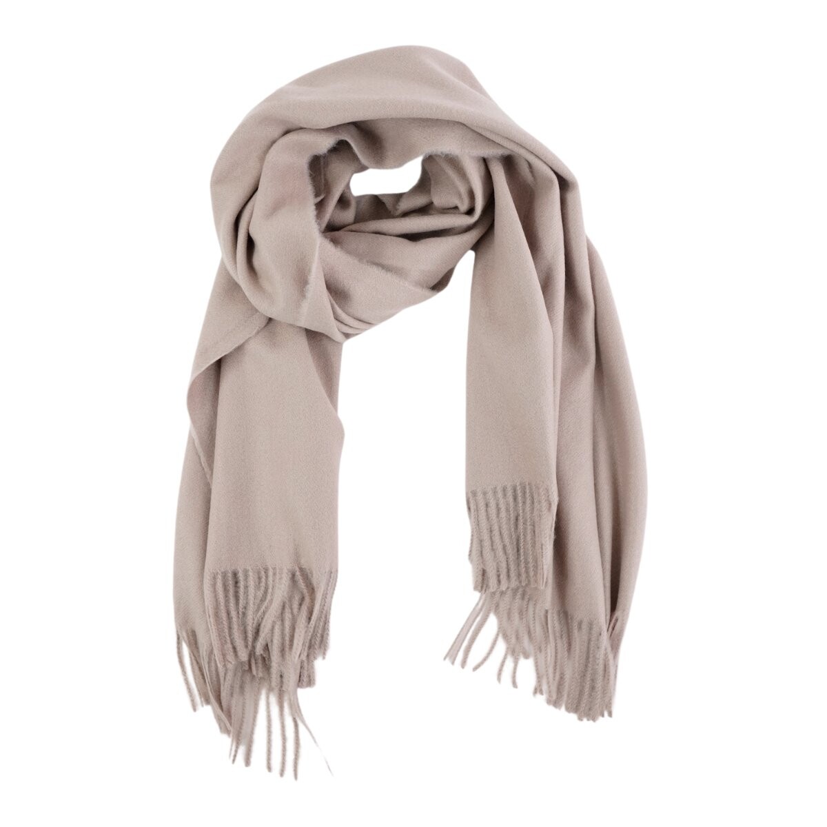 Pashmina lisa con flecos 