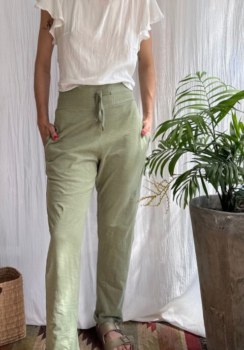 Pantalón chupin bambú Verde agua