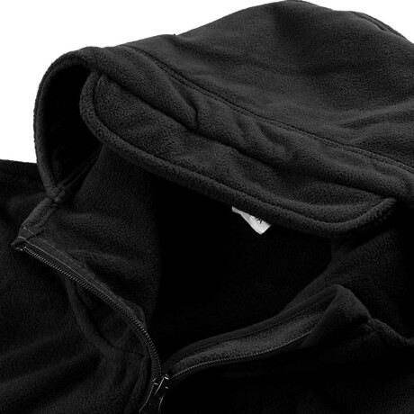 Campera Polar Uzspace Táctica Con Capucha Invierno Negro