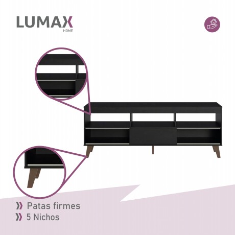 Rack con Panel para TV hasta 65 Pulgadas Negro