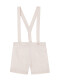 Pantalon Corto Con Tirantes Piedra