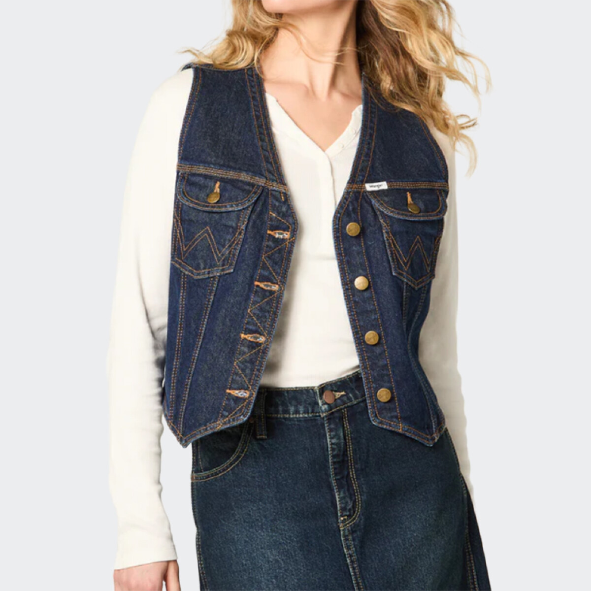 Chaleco Wrangler Denim Vest Raw - Azul 